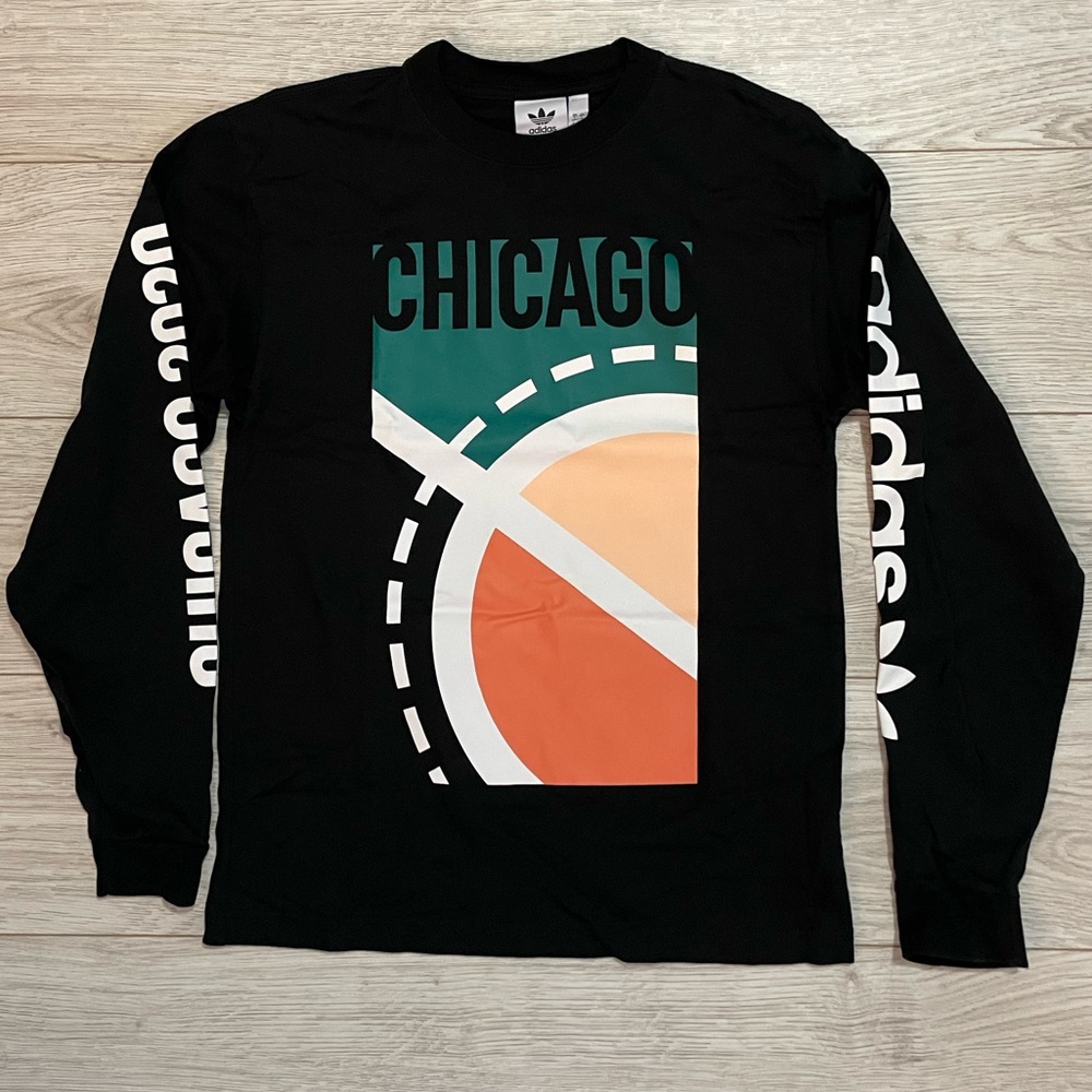 Limited Edition Graphic Adidas Original Long Sleeve Shirt w/Logos On Sleeves